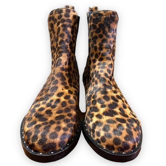 Rebecca Minkoff Leopard Print Sabeen Genuine Calf Hair Chelsea Boot NEW Size 7.5 - Picture 6 of 15